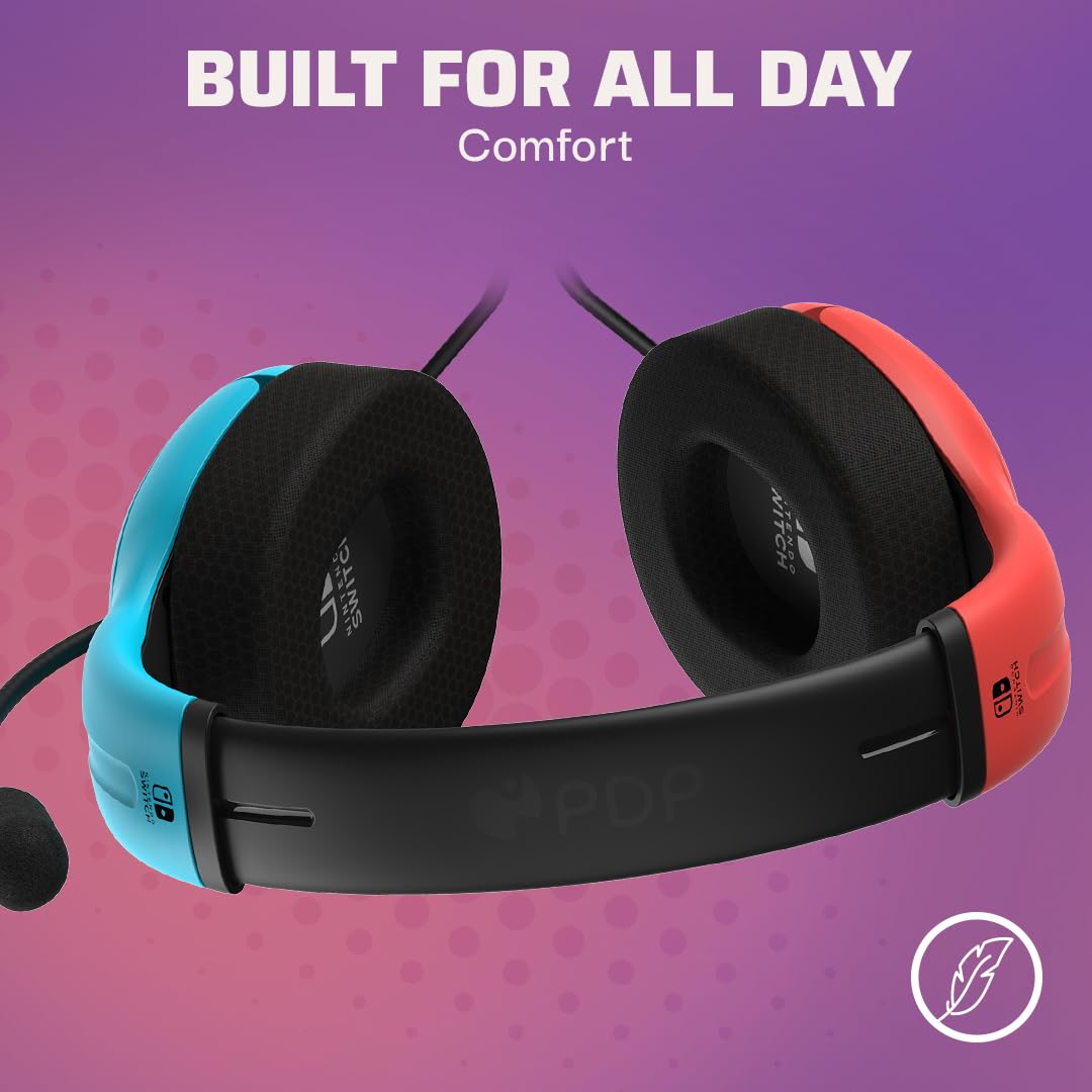PDP AIRLITE Wired Headset: Neon Pop for Nintendo Switch
